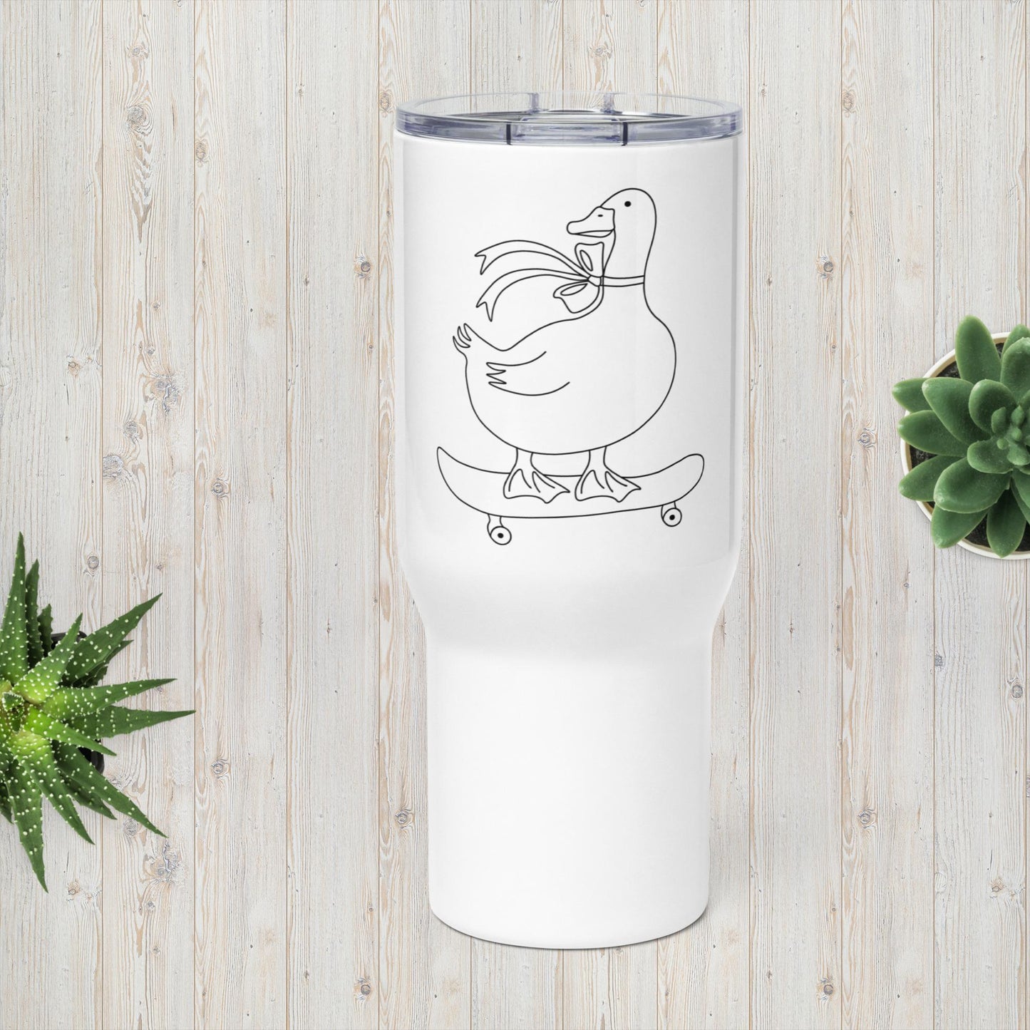 Skater Duck Travel mug with a handle