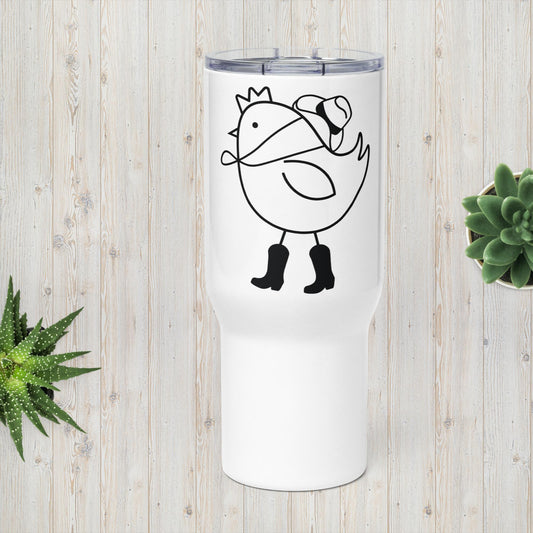 Howdy Chick Travel mug with a handle