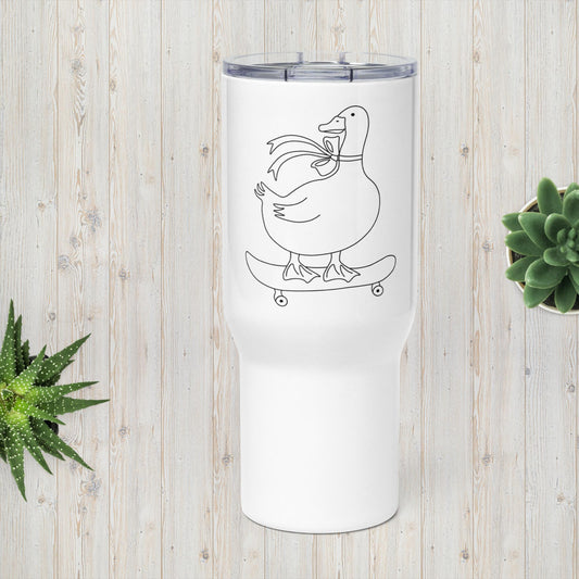Skater Duck Travel mug with a handle